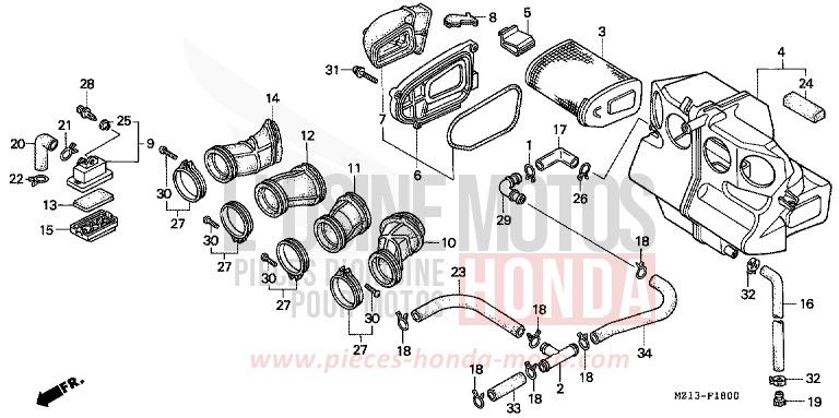 FILTRE A AIR de CB1000F "Big One" CANDY REVIVE RED (R210) de 1996